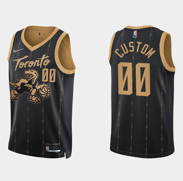 Men's Toronto Raptors Active Player Custom 2021/22 City Edition Black 75th Anniversary Swingman Stitched Basketball Jersey